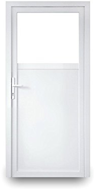 Nebeneingangstür mit Drückergarnitur - weiß - 100 x 190 cm - Innenöffnend - DIN Links - 2-fach-Verglasung - verschiedene Maße