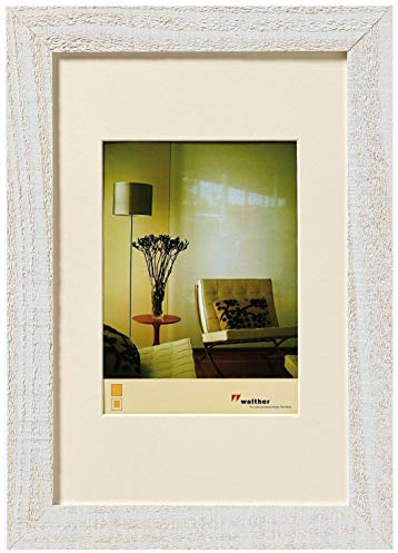 walther design Bilderrahmen polarweiss 30 x 40 cm mit Passepartout, Home Holzrahmen HO040V