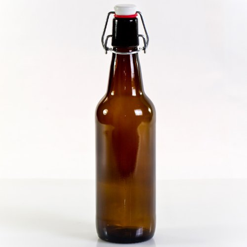 Glastop 0,5 litros Botellas marrón Reutilizables de Cristal, Incluye Cierre