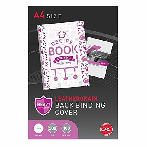 CY040070 Einbanddeckel für Bindegerät Ledergenarbt, Karton matt, 230 g/qm, weiß, 100 St.