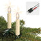 Hellum Lichterkette Weihnachtsbaum Made in Germany, 13,3m beleuchtet mit 20 Riffelkerzen ivory, Weihnachtsbaum innen, Kabel grün, teilbarer Stecker und Clips, LED Baumbeleuchtung warmweiß <59lm 812046