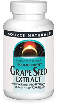 Source Naturals Grape Seed Extract, Proanthodyn 100 mg Antioxidant Protection & Supports Healthy Aging Brain - 120 Capsules