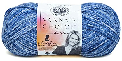 Lion Brand Yarn Vanna's Choice, Aran Weight Yarn for Knitting, Crochet, and Crafts, Denim Mist, 1 Pack