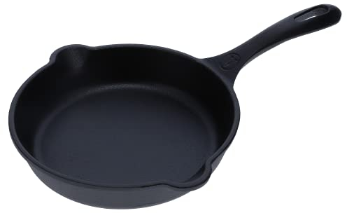 VICTORIA Kleine Bratpfanne aus Gusseisen, 16,5 cm, mit 100% koscherem, zertifiziertem, gentechnikfreiem Leinsamenöl (SKL-206)