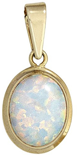 Jobo Damen-Anhänger aus 8 Karat 333 Gold mit synthetischem Opal Oval