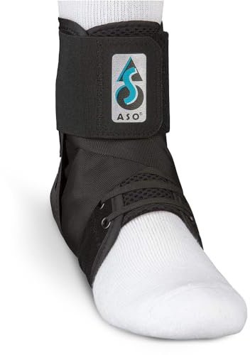 Med Spec ASO Speed Lacer (Medium, Black) – Ankle Brace for Sprained Ankle and Peroneal Tendonitis, Orthopedic Ankle Support for Men, Women, Adults, Teens and Kids, Sports Injury Recovery, 223614