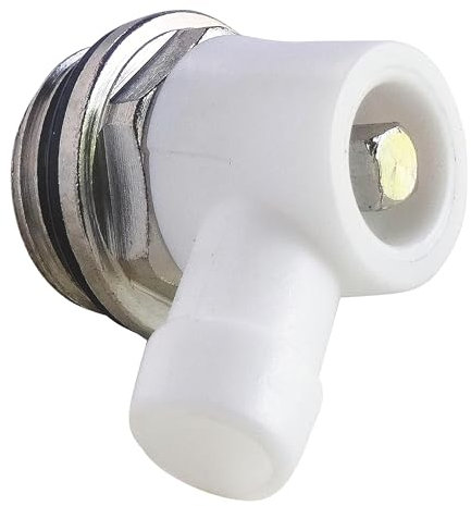 SOMATHERM FOR YOU, Robinet de vidange orientable M15/21 pour radiateur - Compatible avec tous les radiateurs à orifice inférieur, idéal pour eau chaude et froide, couleur blanche