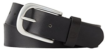 TOM TAILOR DENIM Herren Gürtel & Riemen Ledergürtel mit Metallschließe black,85