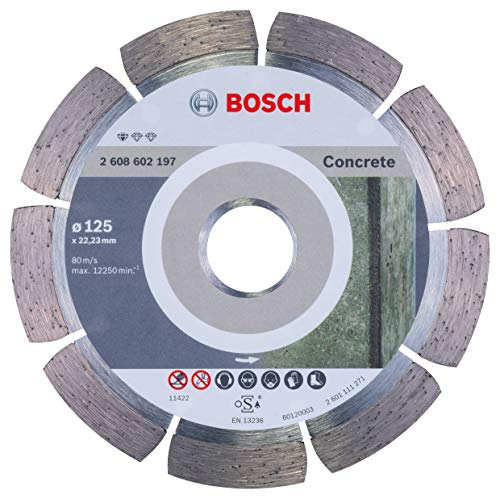 Bosch Professional 1 x Disco Tronzador de Diamante Standard for Concrete, para Hormigón, Hormigón Poroso, Ø 125 x 22.23 x 1.6 x 10 mm, Accessorios para Amoladoras
