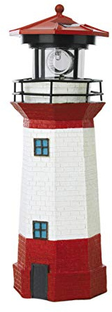 EASYmaxx Solar-Leuchtturm | 360 Grad, bis zu 8 Stunden LED-Leuchtfeuer | Tageslichtsensor für automatisches Ein- und Ausschalten | Kabellos, Outdoor und Indoor