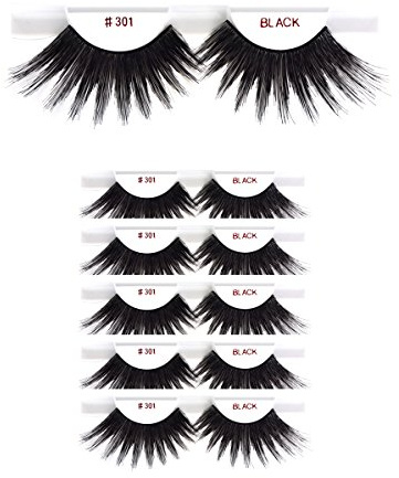 6packs Eyelashes - #301 Christina 100% Human Hair Fake Eyelashes