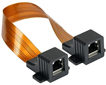 Good Connections SAT dörr-/fönstergenomföring – hög kvalitet, extremt platt – F-koppling till F-koppling – RJ45 - hög kvalitet Länge: 51-54 cm transparent