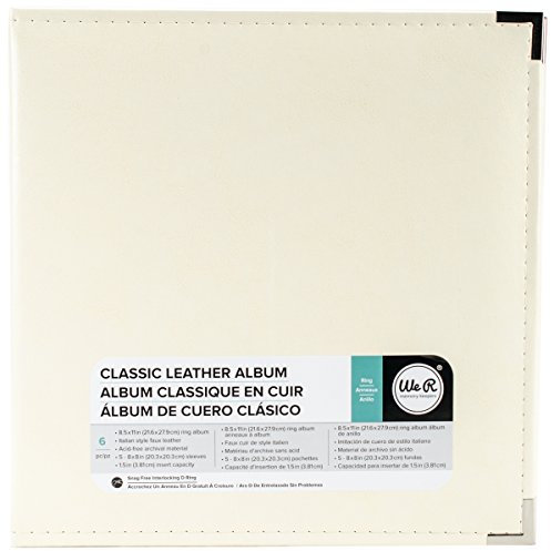 We R Memory Keepers 8.5x11 Vanilla Photo Album, Protect Memories and Photos, Soft, Acid-free Faux Leather, Classy Decorative Spine Label, Snag-free Rings, Includes 5 Page Protectors