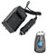 Amsahr C-FNP50 Digital Replacement Mini Battery Travel Charger for Fujifilm NP50, Pentax DLi68, Kodak KLIC with Lens Accessories Pouch (Gray)