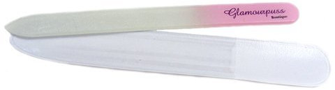 Glamourpuss Boutique® 14cm Professional Designer Crystal Glass Nail File with Protective Sleeve - For Nail Art & Manicure - Order by 2pm weekdays for SAME DAY DESPATCH