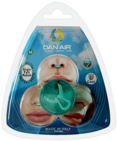 DanAir - 1 Dilatatore Nasale Antirussamento Made in Italy, Divaricatore Naso per Attività Sportive - Dispositivo Anti Russamento Uomo e Donna, Respirare Meglio dal Naso (M)