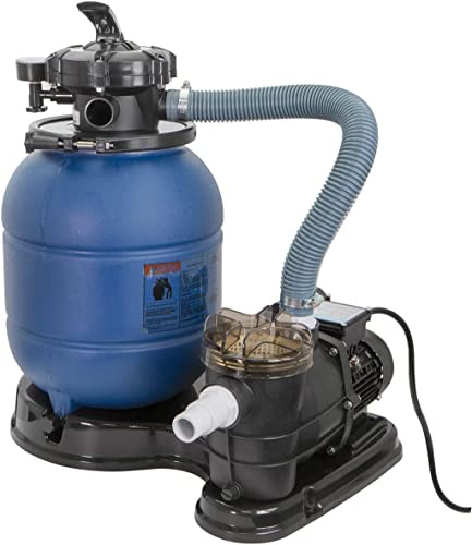 XtremepowerUS 13 Sand Filter 3/4HP Pool Pump 2,400GPH for Above Ground Swimming Pool Multi-Port Valve Up To 10,000 Gallons, 1-1/4NPT Pool Sand Filter with Enhanced Circulation System