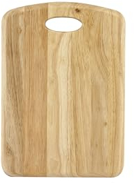 apollo THE HOUSEWARES BRAND RB Handle Board Small, Natural Rubber Wood, Serving Platter, Charcuterie Cheese Board, Size: Medium, Natural