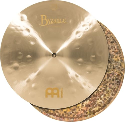 Meinl Cymbals Byzance Jazz Piatti Hihat Thin 13 pollici (33,02cm) per Batteria – Bronzo B20, Finitura Tradizionale e Extra-Dry (B13JTH)
