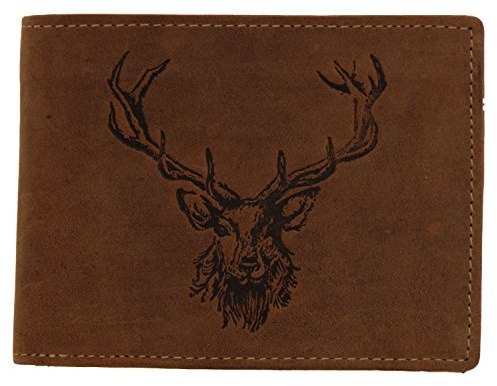 Greenburry VINTAGE 1705-RS Leder Portemonnaie mit Hirsch ROYAL STAG Geldbörse Braun - by ModaStore de