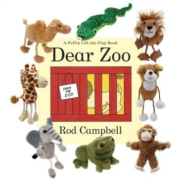 The Puppet Company Classic Dear Zoo Storybook Set – Soft Jungle Animal Finger Puppets for Toddlers and Babies – Nursery Rhyme Toy for Storytelling, Roleplay, Learning, and Early Language Development