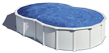 Piscina de Acero Elevada,Forma de Ocho con Aspecto Acero Blanco. Piscinas Desmontables para Jardín 640 x 390 x 120 cm - Piscina Gre KITPROV6270 Varadero.