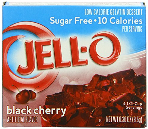 Jell-O Sugar Free Black Cherry Low Calorie Gelatin Dessert 1 x 8.5g Box
