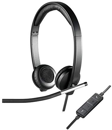 Logitech H650e, Auriculares con cable estéreo con micrófono con cancelación de ruido, USB, controles integrados, indicador LED, compatibles con PC/Mac/portátil - Negro