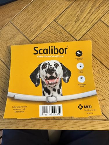 Scalibor - Collare Antiparassitario per Cani, Confezione da 3, 65 cm, Resistente all'Acqua, Protezione contro Pulci e Zecche