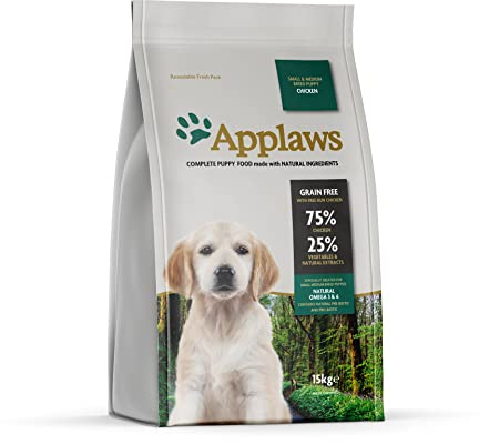 Applaws Complete and Grain Free Dry Puppy Dog Food 15kg Chicken for Small and Medium Puppy Breeds