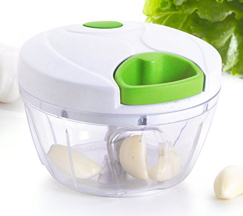 CHAMOKA Tritatutto Manuale, 8x8x5 cm, Acciaio Inossidabile, Tritare, Mescolare, Centrifugare