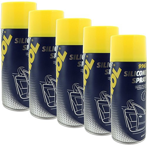 5 x Mannol Silikonspray 450 ml antistatisch Schmiermittel Pflegemitte Gleitmittel