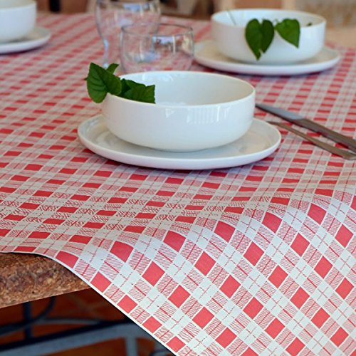 Chiner - Rollo Mantel Papel 1 x 100 metros Cuadros (Rojo)