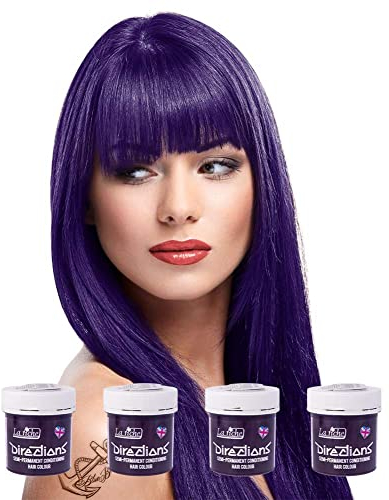 4 x New La Riche Directions Semi-Permanent Hair Color 88ml - Deep Purple