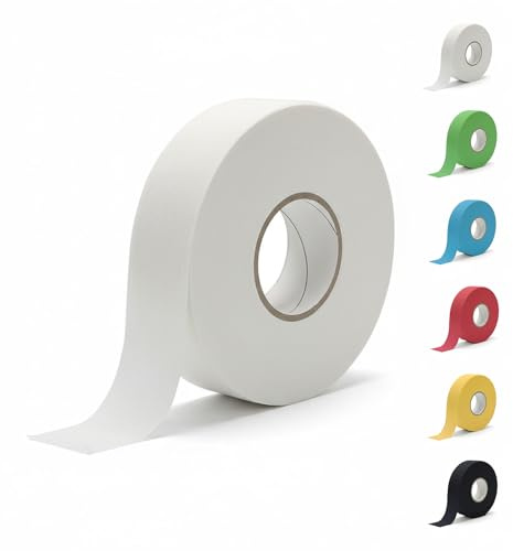 Oriental riverkit Hockey Stick Tape, 2.5cm x 25m Anti Slip Cloth Ice Hockey Tape, Waterproof Self-Adehesive Wear-Resistant Grip Tape for Badminton Grip, Ping Pong Racket, Skipping Rope (White)