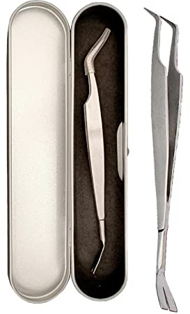 Voiakiu Metal Tick Tongs, 2 in 1 Tick Tongs, Stainless Steel for Humans, Dogs and Cats, Tick Protection Humans, Tick Hook for Dogs, Tick Tongs for Human