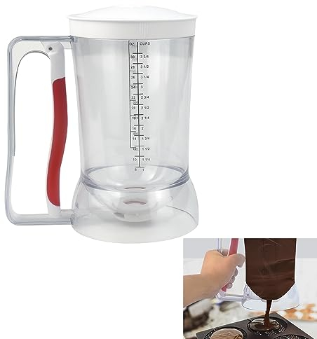 Kleemeiero Dosatore per Pastella Dosatore Nutella 900ML Dosatore Cucina in Plastic Dosatore Pancake Dosatore Muffin Distributore di Pastella per Frittelle per Preparazione di Torte, 17*11.4*18.7CM