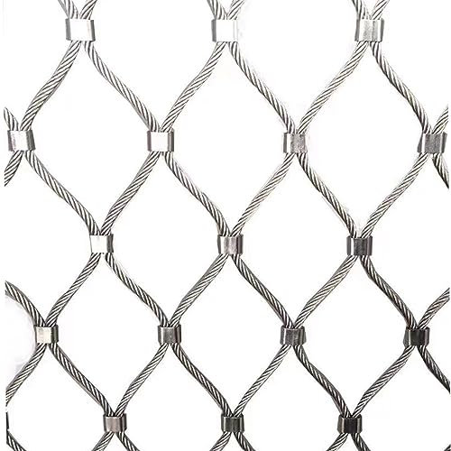 POCHY 304 Edelstahl Geschweißtes Drahtgeflecht, Sicheres Netz Balkon Treppenschutz Absturzsicherung 10cm/8cm/5 cm Maschenweite, Gartenzaun (Color : 5cm, Size : 0.8x2m(2.6x6.6ft))