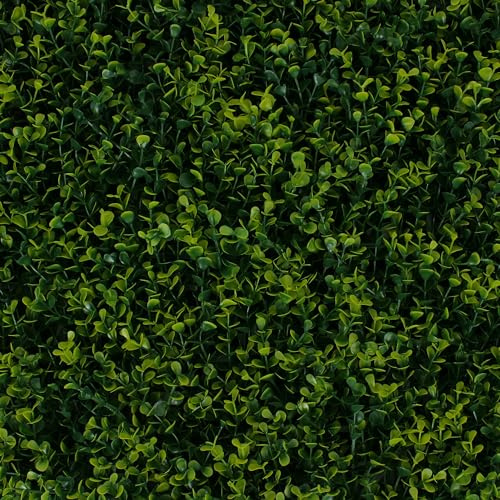 3rd Street Inn Greenery Panel - Artificial Hedge Wall - Fake Plant Wall Backdrop - Privacy Screen - Interlocking Panels - Indoor Outdoor Décor (12, Golden Boxwood)