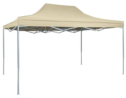 Gecheer Gazebo Professionale Pieghevole 3x4m Acciaio Crema,Gazebo da Esterno,Gazebo Esterno Resistente，Padiglione da Giardino,Tenda per Feste,Gazebo per Barbecue,BBQ