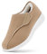 FitVille Damen Hausschuhe Pantoffeln Warm Weit Gefüttert Slip On Erholung Slipper Winter für breite Füsse 39 EU Weit Mokka