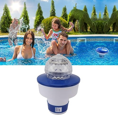 Topyond 8 Zoll beleuchteter schwimmender Chlortablettenspender für Spa-Whirlpools, spendet Chlortabletten, schwimmt auf der Wasseroberfläche für Pool-Enthusiasten und Spa-Besitzer