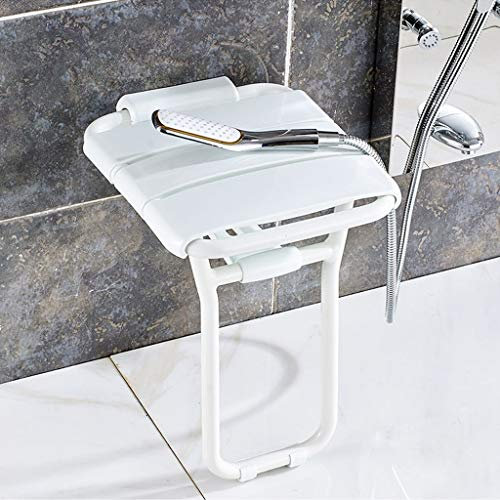 Sedile da doccia pieghevole per anziani e disabili, con superficie antiscivolo, montaggio a parete, panca da vasca in bianco, supporta fino a 200 kg