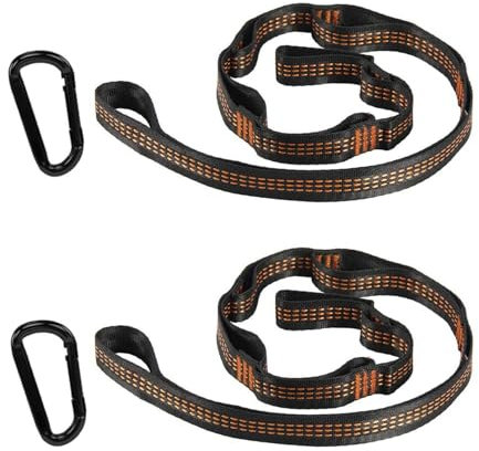 2 Stück Hängematte Befestigung,Hängematten Aufhängung Mit 2 Hakenkarabinern,für Baumgurt Befestigung Hängematte Baum Schaukelseil Verlängerung Schaukel Outdoor Camping Hängematten Hängesessel Zubehör