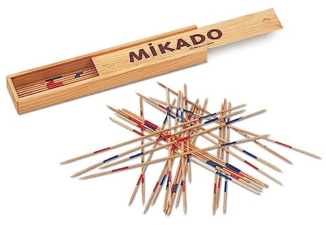 Cayro – Mikado – ab 6 Jahren – Holzmodell – Brettspiel – Kinder und Erwachsene – mit Box und Schiebedeckel – Spaß und Balance – 2 bis 8 Spieler