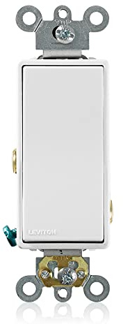 Leviton 3 24 Volt AC/DC, Switch Decora Plus Quiet Rocker, Low Voltage Single Pole, Commercial Grade, Side and Back Wired, Amp, White