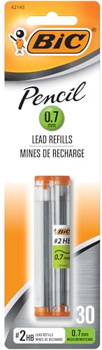 BIC Mechanical Pencil Lead Refills, 0.7 mm Medium Point, 30-Count, L730P1
