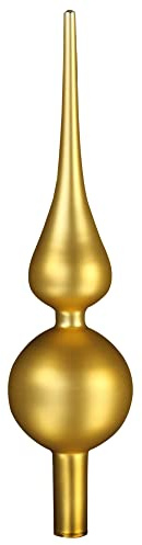 com-four Punta de árbol de Navidad en color dorado mate, punta de cristal auténtico para árbol de Navidad, 28 cm