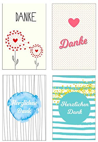 4 stycken premium tackkort (fällkort) med 4 kuvert, tack, kort, gratulationskort, bröllop, födelse, baby, dop, avskedad, födelsedag, jubileum