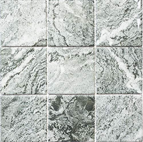 Piastrella a mosaico in ceramica, effetto pietra, struttura grigia per pavimenti, pareti, bagno, WC, doccia, cucina, specchio piastrellato, rivestimento per vasca da bagno, mosaico